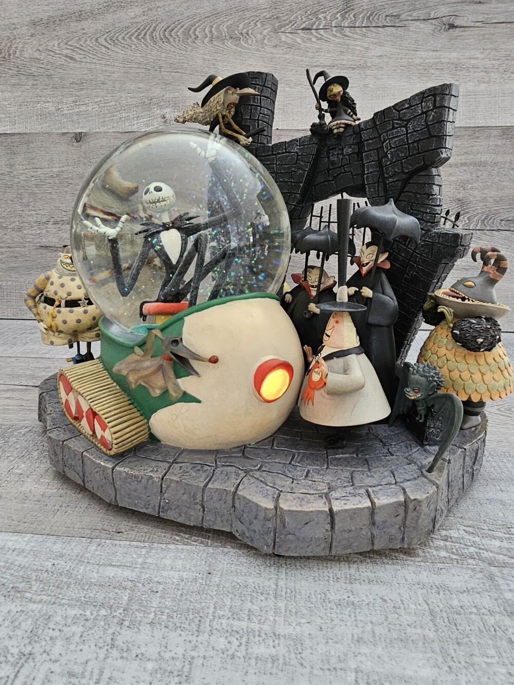 VTG Nightmare Before Christmas 1993 Snowmobile Snow Globe Rare Tim Burton WORKS